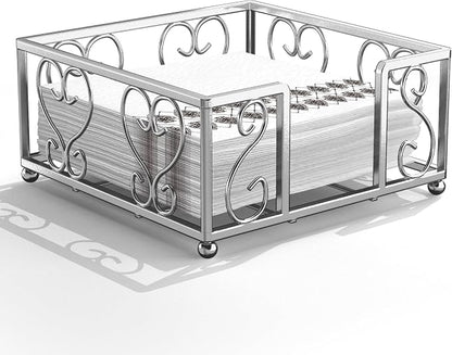 Cocktail Napkin Holder for 5x5 Napkins, Flat Square Caddy, Table | Cocktail by levimetree