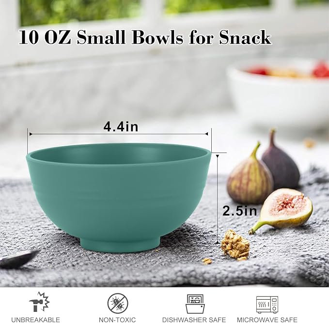 wheat straw snack bowls 10oz set of 8 - Image 2