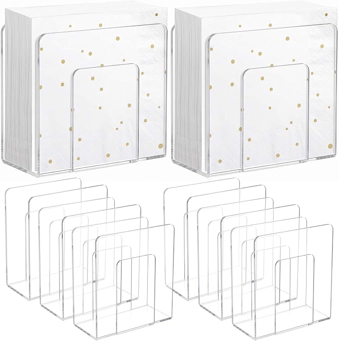 Patelai 8 Pack Crystal Acrylic Clear Napkin Holder by Patelai
