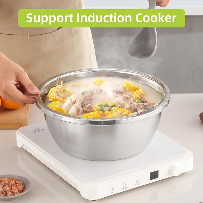 304 Stainless Steel Colander Microporous with Mixing Bowls, 2-Quart Strainers and Colanders for Kitchen, Food-Grade Strainer for Washing Vegetables, Fruit and Rice, Dishwasher Safe(2PCS)