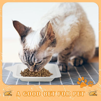 Remerry 100 Pcs Small 4 Inch Paper Plates Bulk Disposable Plates Paper White Square Dessert Cake Party Snack Sugarcane Bagasse Fiber Wedding Birthday Dinner Graduation Pet Feeding (4.41 x 5.24 Inch)