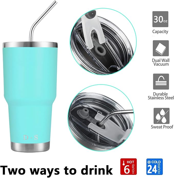 D·S 30oz Mint Tumbler Double Wall Vacuum Insulated Travel Coffee Mug | Double - Image 3