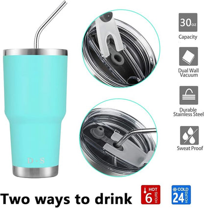 D·S 30oz Mint Tumbler Double Wall Vacuum Insulated Travel Coffee Mug | Double - Image 3