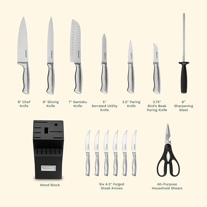 Cuisinart 15-Piece Stainless Steel Hollow Handle Block Set, C77SS-15PK - Image 4