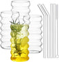 ALINK Ribbed Drinking Glass Cups by ALINK