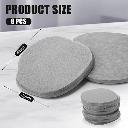 Diatomaceous Earth Coasters Set of 8，Cool Absorbent Quick-Dry Drink Coasters for Desks, Cute Modern Stone Design with Stylish White Aesthetic (8, Light Grey)