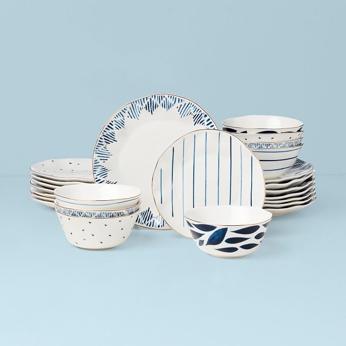 Lenox Blue Bay Porcelain 24-Piece Dinnerware Set - Image 2