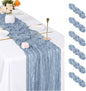 6 Pack Dusty Blue Cheesecloth Table Runner, 17 x 108 inch, Semi Sheer Boho by ACSUIT