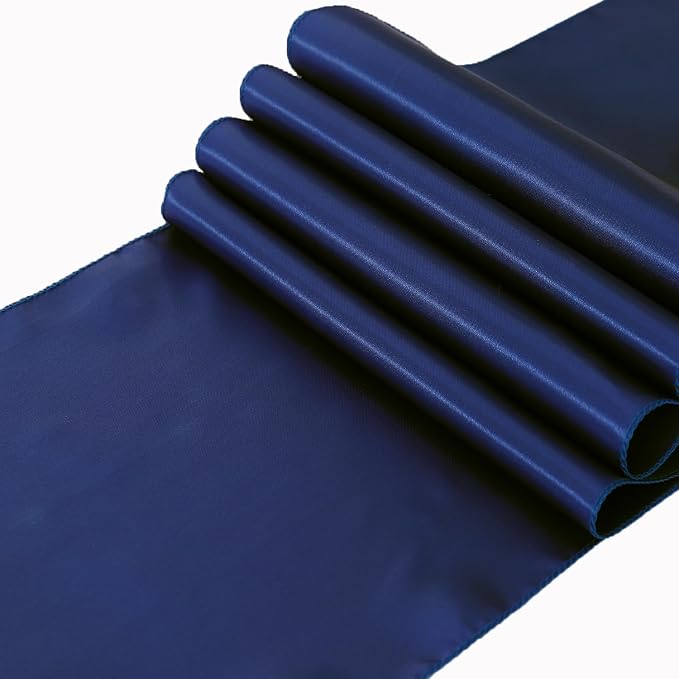 Satin Navy Blue Table Runner 12 x 108 Inches Pack of 10 Long Table Runner - Image 4