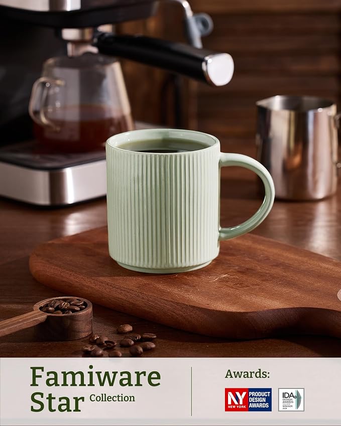 famiware Coffee Mug Set for 4, Star 16 oz Catering Mugs Cup Set - Image 3