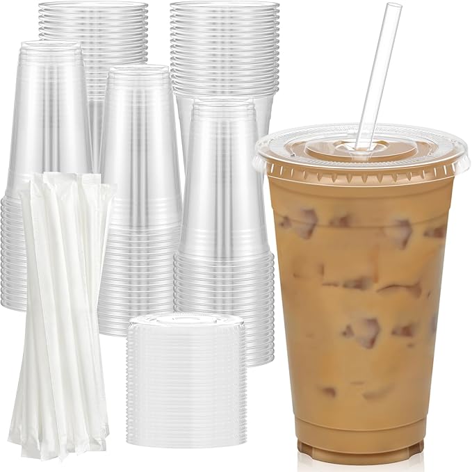 Dealusy 100 Pack - 20 oz Clear Plastic Cups by Dealusy