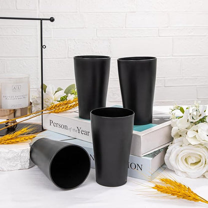 ejonirinjonir EI 15oz Black Wheat Straw Cups Set of 8, Drinking Glasses - Image 9
