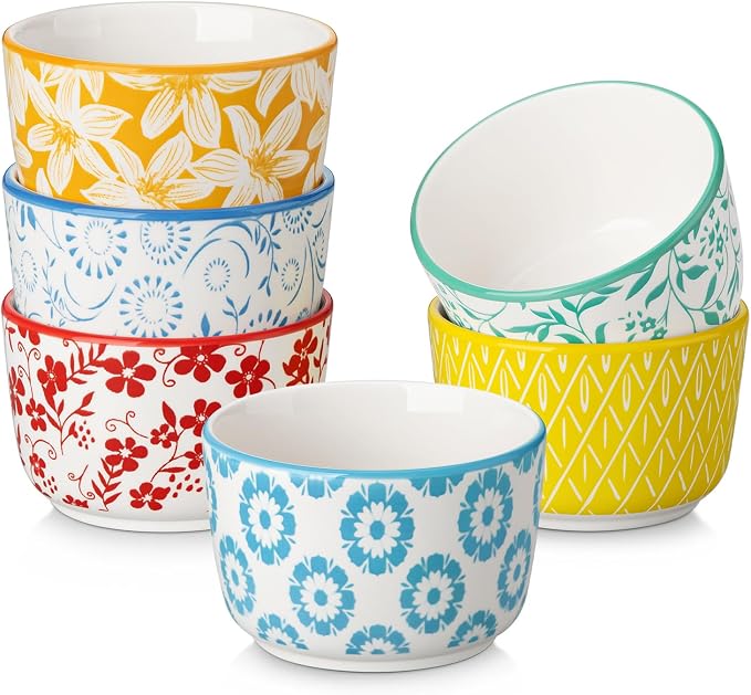 vancasso Selene 4 Oz Porcelain Ramekins Set of 6 by vancasso