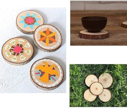 Natural Wood Slices 25Pcs 3.1-3.5 Inches Unfinished Wood Craft Kit Undrilled - Image 5