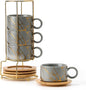 LUKA 6 Ounce Porcelain Stackable Espresso Cups by LUKA