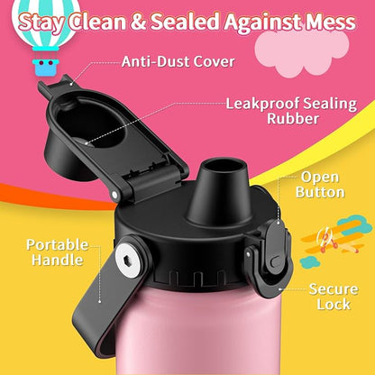 baab 18oz Kids Insulated Water Bottle 18/8 Stainless Steel Kids Cup 1 Pack | - Image 3