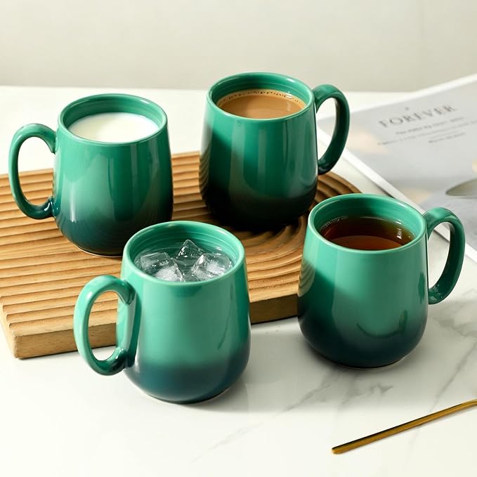 HASENSE 15oz Ceramic Mug Set of 4, Housewarming Gift Idea - Image 5