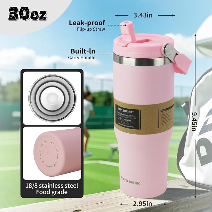 30oz Flip Straw Insulated Tumbler - Image 2