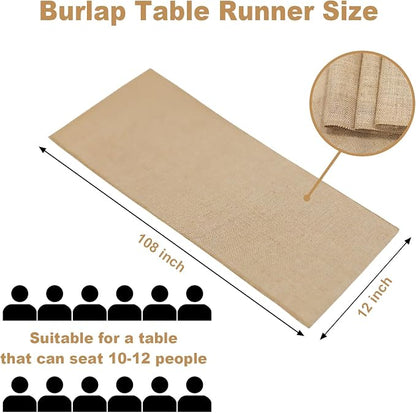 12 Pack Burlap Table Runners 12x108 Inch - Image 3