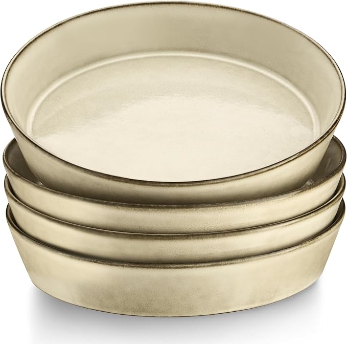 LIANYU 34oz Pasta Bowls Set of 4, 8.7’’ Wide Ceramic Bowl Plates | Shallow by LIANYU
