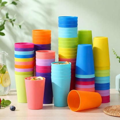 Patelai 150 Pcs Reusable Plastic Cups Drinking Cups Colorful Unbreakable Juice - Image 2
