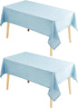 Hiasan 2 Pack Faux Linen Rectangle Tablecloth - Wrinkle and Stain Resistant Washable Table Cloth for Kitchen Dining Room Holiday Table Cover for Party Dinner, Lux Slate Blue, 60 x 102 Inch