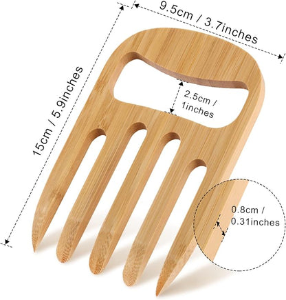 2 Pieces Bamboo Salad Hands, Salad Servers Bamboo Serving Hands Latest Gripper - Image 2