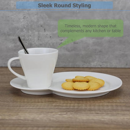 EIKS Ceramic Coffee Mug with Saucer Plate and Spoon, Mug Capacity 230ml | - Image 3