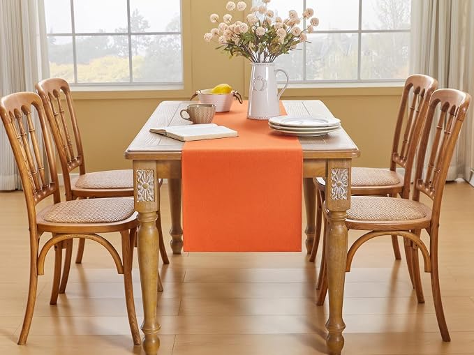 YATOJUZI Orange Table Runner Seasonal Autumn Kitchen Dining Coffee Table - Image 5