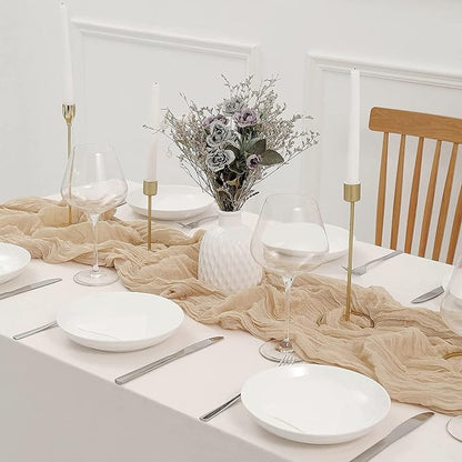 12 Pack Beige Cheesecloth Table Runner 10ft Boho Gauze Cheese Cloth Table - Image 2