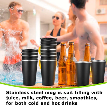 Mimorou 20 Pack 16 oz Stainless Steel Pint Cups Metal Cups Unbreakable Drinking - Image 6