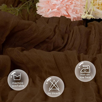 6 Pack Brown Cheesecloth Table Runner 35 x 120 Inch | Boho Gauze Cheese Cloth - Image 4