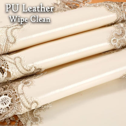 Lace Table Runner, Waterproof Oil-Proof PU Leather Table Runner - Image 6