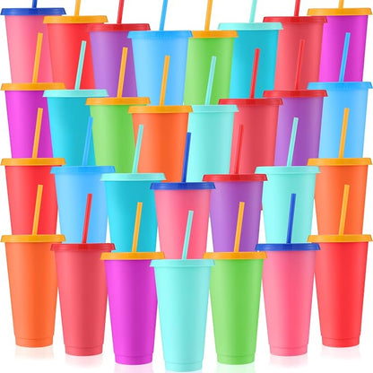 Honeydak 30 Pack Tumbler with Straw and Lid Bulk Cups by Honeydak