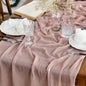 Artoid Mode Boho Cheesecloth Gauze Dusty Pink Wedding Table Runner, 120 Inch by ArtoidMode