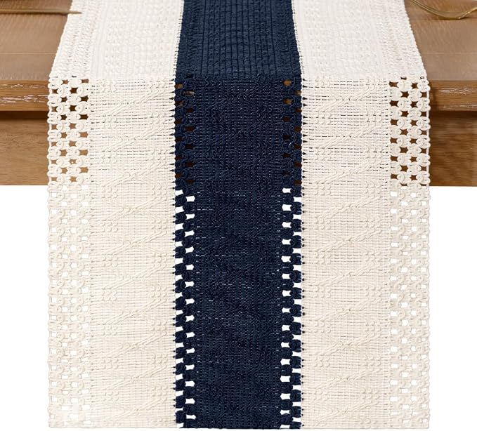 Boho Table Runner Summer Farmhouse Rustic Dining Dresser Scarf Home Decor | - Image 5