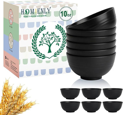 Small Bowls Unbreakable Wheat Straw Dessert Bowls 10 OZ Lightweight Stackable by HOMIENLY
