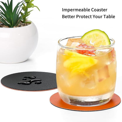 Faux Leather Drink Coasters - Image 2