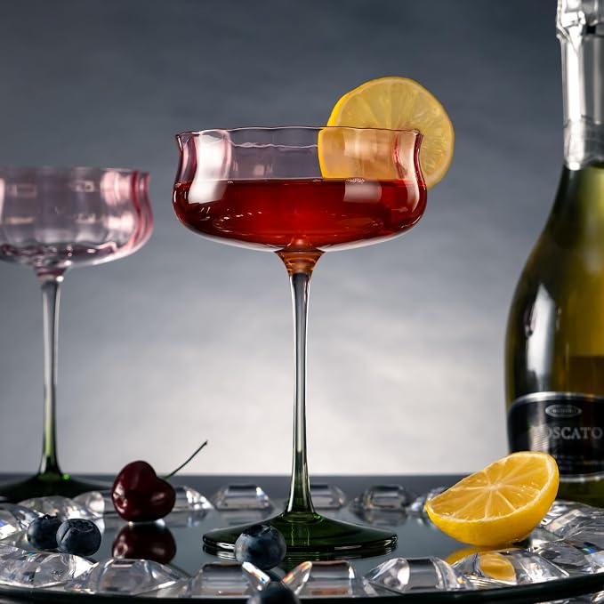 Tulip Series Crystal Martini Cocktail Glasses 13 Ounce Set of 4 - Image 5