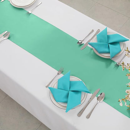 Horbaunal 2 Pack Aqua Satin Table Runner 12 x 108 Inch | Smooth Table Runners - Image 4