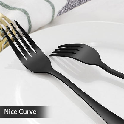 LIANYU 40-Piece Black Silverware Set, Flatware Cutlery Set - Image 5
