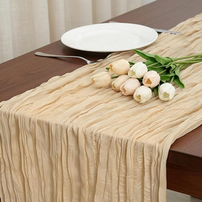 8 Pack Sand Cheesecloth Table Runner 120 Inch Boho Wedding Decor | Cheesecloth by Fixwal