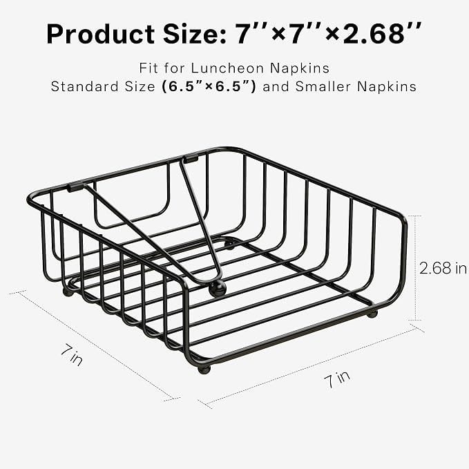 Napkin Holder for Table with Weighted Arm, Dinner Metal Flat Napkin Holders for - Image 3