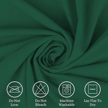 Spandex Table Cover 4 ft. Fitted Polyester Tablecloth Stretch Table Cover Table Topper Open Back - Emerald Green