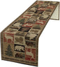 Rustic Bear Table Runner, Vintage Cottage Country Style Pine Tree Elk Wildlife by Yearn+Jear