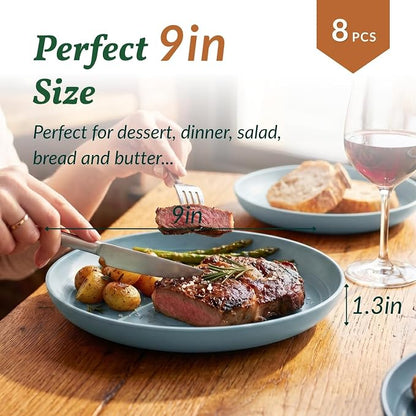 Wheat Straw Deep Plates 9 Inch Unbreakable & Lightweight Plastic Dinner Plates - Image 2