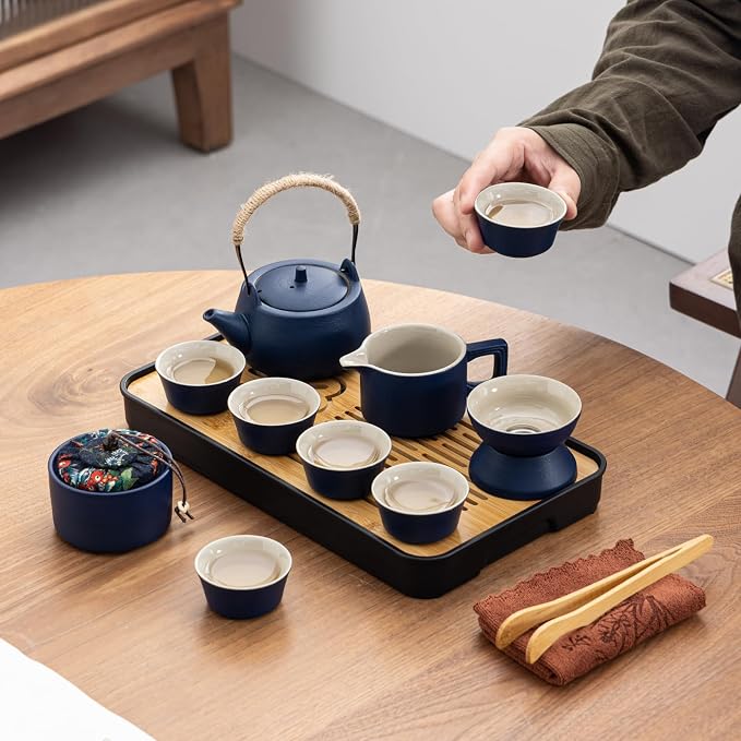 14-Piece Portable Ceramic Travel Tea Set - Image 6