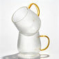 GLASKEY Borosilicate Glass Coffee Mugs Set of 2, 12 oz Glass Coffee Cups by GLASKEY