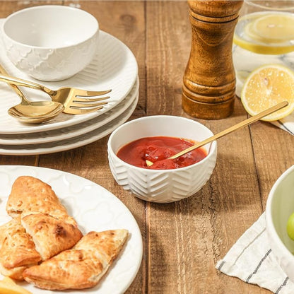 Sureasy Mini Ceramic Dipping Bowls – 4 oz, 3.5 Inch Small Bowls for Sauces & Side Dishes, Microwave & Dishwasher Safe, Set of 4, White