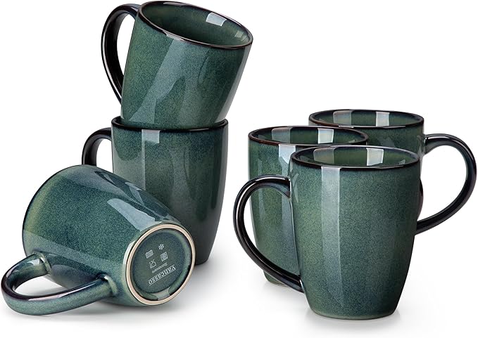 vancasso STARRY Ceramic Coffee Mug Set of 6, 16 Oz Tea Cups by vancasso